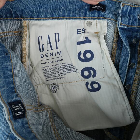 Gap Jeans Womens 32x26 Blue Cropped Ankle Cheeky Straight Button Fly High Rise - Picture 12 of 14
